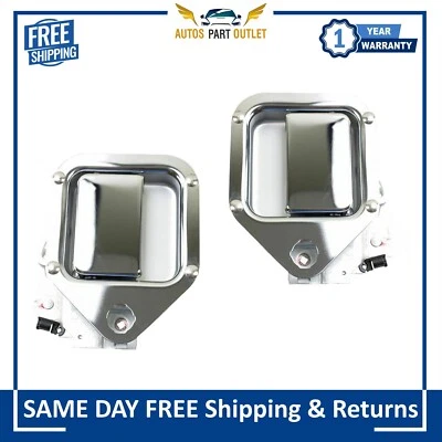 Nuevo juego de manija de puerta exterior delantera metálica cromada izquierda derecha laterales para Kenworth 1981-06 Foto 1 de 4