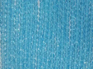 50 AQUAMARINE TRANSPARENT CZECH GLASS FIRE POLISH BEADS 6MM COLOUR NO. 6002 - Picture 1 of 3