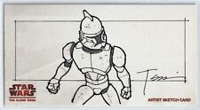 2009 Topps Star Wars Clone Wars Widevision Trooper Sketch Card by Francis Tsai