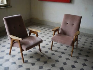 Beautiful Rare Vintage Mid Century Arm Chair | Made In Czechoslovakia | Pair - Picture 1 of 8