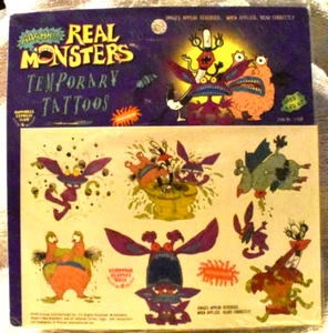 AAAHH!!! REAL MONSTERS - NICKELODEON -TEMPORARY TATTOOS - 1995 - OUT OF PRINT - Picture 1 of 2