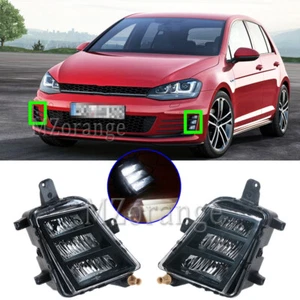 2x LED Front Fog Light Lamp For VW Volkswagen Golf Mk7 GTI GTD Hatchback 2012-17 - Picture 1 of 12