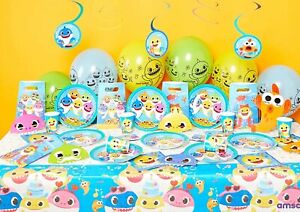 BABY SHARK Birthday Party Range Supplies Tableware Decorations Undersea Ocean