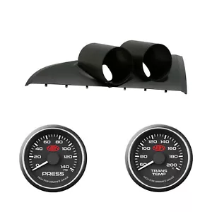 Dual Gauge Pod w/ Black Oil Press & Oil Trans Temp Gauge Ford BA BF XR6 XR8 XR6T - Picture 1 of 12