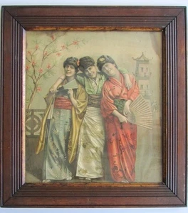Belle Époque Edwardianische Theaterschauspielerinnen im Geisha Kostüm Vintage Fotodruck - Bild 1 von 9