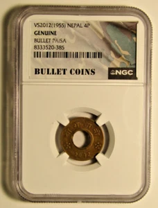 1955 Nepal 4 Paisa NGC Genuine KM#754 - Picture 1 of 2