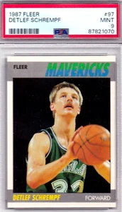 Fleer DETLEF SCHREMPF RC 1987-88 PSA 9 ¡¡¡Como nuevo!!! Sonics UW Mavs - Imagen 1 de 1