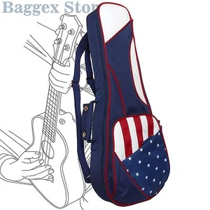 23" Concert American Patriotic US Flag Ukulele Gig Bag United States Backpack - Picture 1 of 12