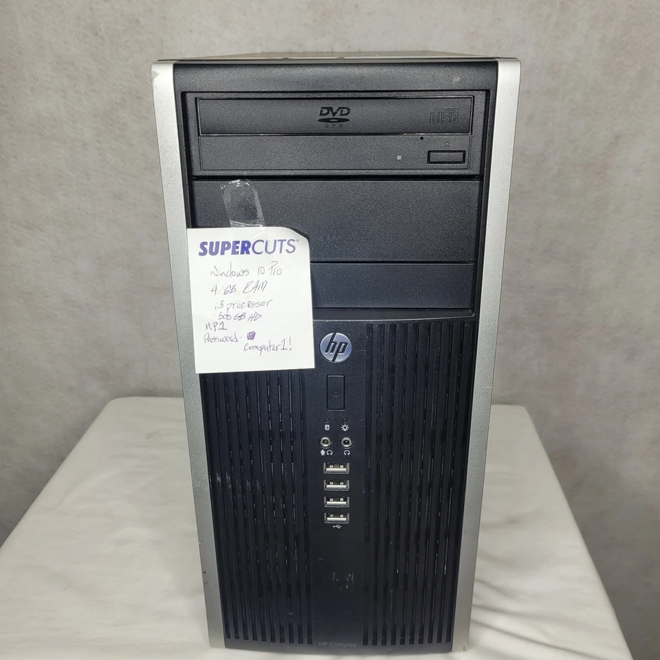 HP Desktop Computer Tower Intel Core i3, 500GB Storage, 4GB RAM - Image 1 of 4