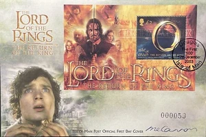 ISLE OF MAN HERR DER RINGE RÜCKKEHR DES KÖNIGS EIN RING BRIEFMARKEN FDC 2003 POSTFRISCH - Bild 1 von 1