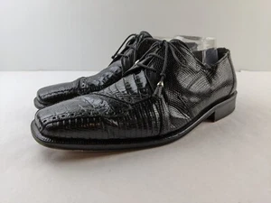 Scarpa elegante Oxford David Eden uomo 10,5 nera pelle esotica Spagna lusso classico - Foto 1 di 15