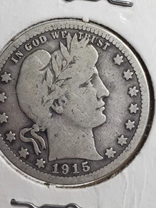 1915 D Barber Quarter 90% Silver Appears Very Good Grade Yourself - Picture 1 of 13