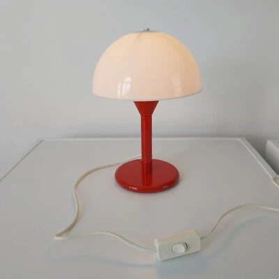 Vintage Lampe Champignon ALUMINATOR Blanc / Rouge Design 70's - Photo 1/4