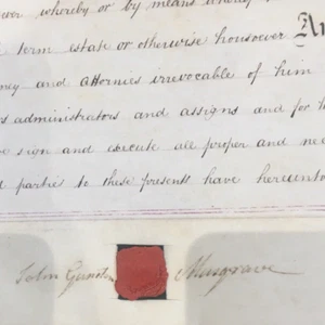 1833 Antique Indenture manuscript mid-C19th - Somerset interest 79x66cm / 31x26" - Picture 1 of 7