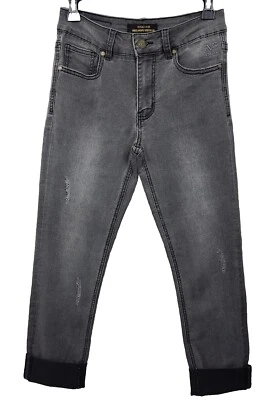 Pantalones de mezclilla Versace talla 28 para mujer Capri gris negro puño enrollado Italia 1969 Foto 1 de 4