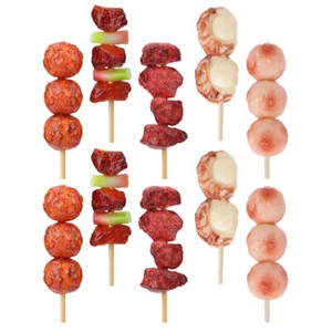 10 Pcs Barbecue Skewers Toys Child Bbq Pretend Food Pvc Modeling Decoration - Picture 1 of 12