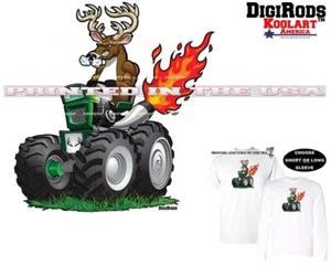 Digirods Oh Deere Racing grün Traktor Hirsch Fahrer Hot Rod Auto Cartoon T-Shirt - Bild 1 von 6