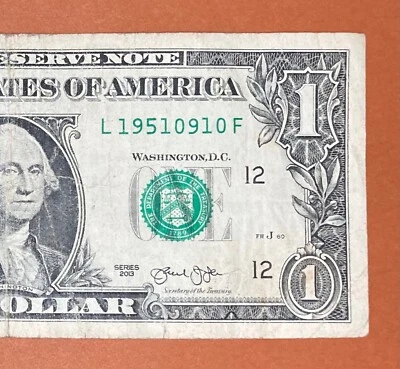 1951 September 10 ( L 19510910 F ) Birthday Note $1 One Dollar Bill - Image 1 of 3