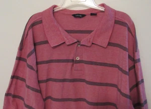Camisa Polo Izod Para Hombres Talla Alta 3XL Roja Rayas Manga Corta Botón Algodón Golf - Imagen 1 de 7