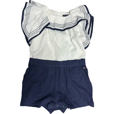 Mameluco Bebé Tommy Hilfiger 1 Pieza Niñas Corto Logo Botones Jersey 18 meses NUEVO Foto 1 de 2