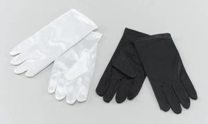 Ladies Men Kids White/Black Short Soft Gloves Captain Clown Magician Fancy Dress - Picture 1 of 3