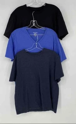 Alfani Banana Republic Mens Black Blue Short Sleeve T-Shirt Size L Lot Of 3 - Image 1 of 4