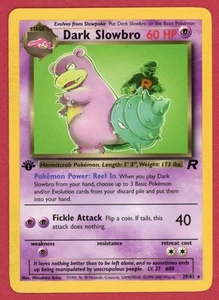 Dark Slowbro 1st Edition 29/82 Team Rocket Red Printer Dot/Hickey NM - Picture 1 of 2