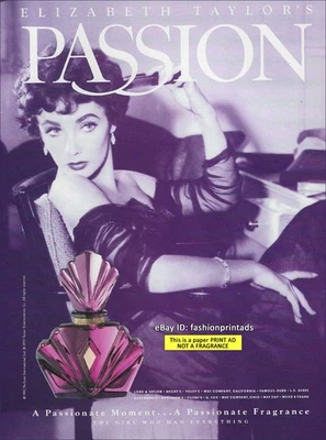 Винтажные ароматы ELIZABETH TAYLOR 1-страничная печатная реклама 1992 знаковая кинозвезда - Изображение 1 из 2