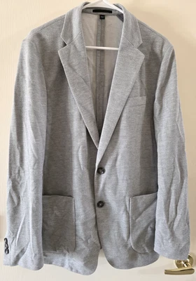 J. CREW Ludlow Somelos Fabric Blazer Mens 38R Cotton & Linen Navy & White Stripe - Image 1 of 4