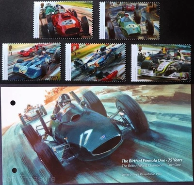 Jersey Stamps: "F1 British World Champions" Prt 1 Presentation Pack MNH 5v 2021 - Image 1 of 4