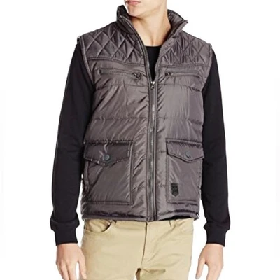 SOUTHPOLE Chaleco Utilitario Acolchado Hombres XL Gris Puffer Básico Exterior Gorpcore Unisex Foto 1 de 4