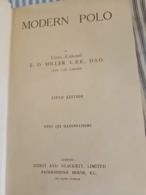 MODERN POLO / by E.D. Miller  -  5th Edition /  HURST & BLACETT London Foto 1 de 4