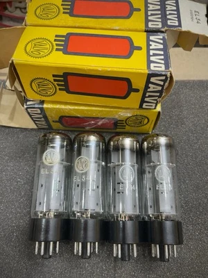 Mullard EL34 6CA7 xf3 Base Negra O Getter Nos Valores de Prueba Coincidentes Quad Foto 1 de 4