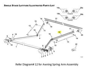 Carefree RV R001787-005 Electric Awning Arm - Picture 1 of 1