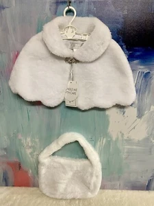 REBORN DOLL CLOTHES. BRUSHED COTTON CAPE, WITH BROACH, & CARRY BAG. SIZE. 0. - Picture 1 of 5