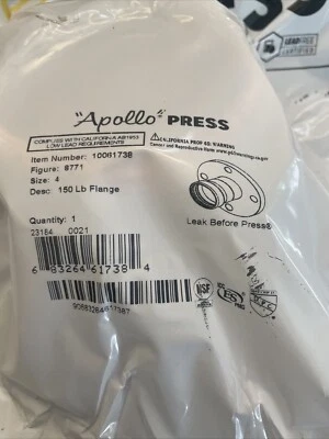 EPC APOLLO XPRESS 8771 4"NOMINAL SIZE, 150LB FLANGE COMPANION, BLK POWDER COATED - Image 1 of 2