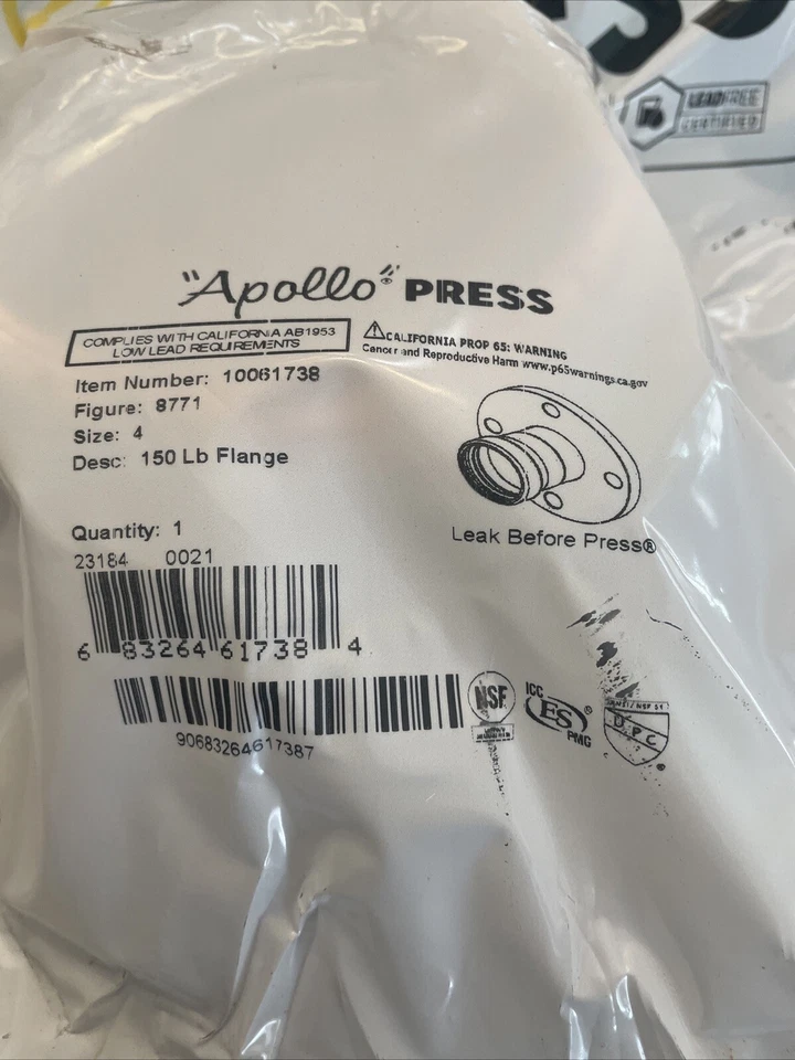 EPC APOLLO XPRESS 8771 4" TAMAÑO NOMINAL, COMPAÑERO DE BRIDA 150 LB, RECUBIERTO DE POLVO NEGRO Foto 1 de 2