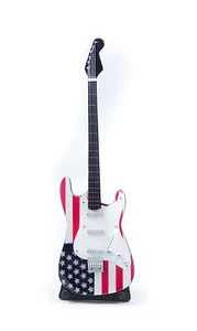 Miniature Guitar USA FLAG Guitar on Stand. - Picture 1 of 1