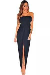 Abito Lungo Spacco Aperto Cerimonia nudo Aderente Coda Party Hollow-out Dress L - Imagen 1 de 2