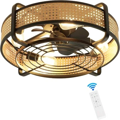 Newsight 20 Inch Ceiling Fan Lights Modern Brown LED Ceiling Light kit + Remote - Image 1 of 4