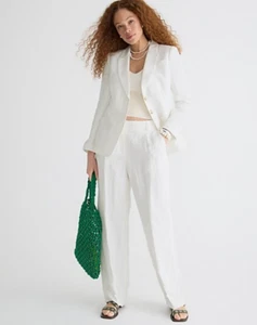 NWT J.CREW $248 Women's Helena blazer in Chelsea linen-cupro blend, White, Sz 6 - Picture 1 of 7