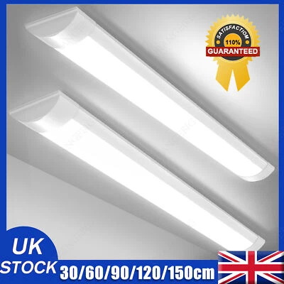 2ft 3ft 4ft 5ft LED Strip Lights Batten Tube Light Garage Workshop Office Lamps - Image 1 of 4