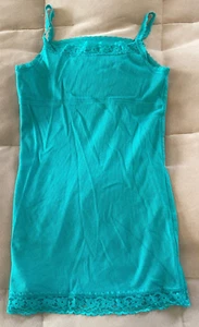 Cherokee Girls Teal Sleeveless Lace Trim Tank Top Size L - Picture 1 of 8