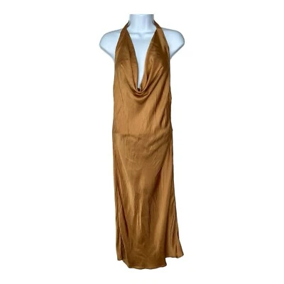 Young Fabulous Broke Dress Womens Large Satin Halter Midi Slip Cowl Neckline - Image 1 of 4