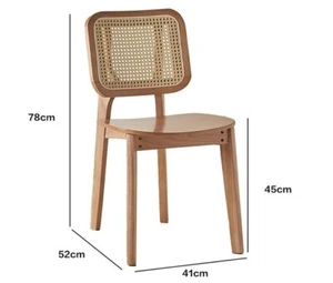 5 Units X Rattan Woven Back Chair Solid Timber Structure Used In Good Condition - Picture 1 of 5