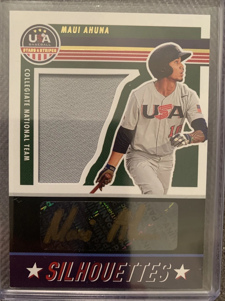 2023 USA Stars & Stripes Maui Ahuna Silhouettes Jersey Relic Auto /85 Giants DP! - Image 1 of 2