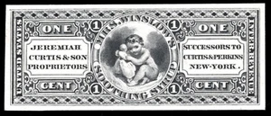 RS66P4 Jeremiah Curtis & Son Match & Medicine Plate Proof on Card - Picture 1 of 1