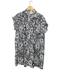 Vestido Camisa Lili Sidonio Para Mujer Mediano Tejido Botón Frontal Cuello Mumu Azul - Imagen 1 de 6