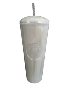 Starbucks Pearl Opalescent White Dome Top Tumbler Venti 24 Oz 2022 - Bild 1 von 4