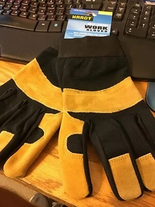 Hardy Handschuhe Spaltleder Arbeit Polyester Gummizug Handgelenk mit Flex Rücken Large - Bild 1 von 3
